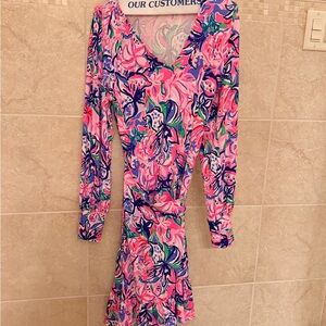 Lilly Pulitzer Vibrant Pink and Blue Dress